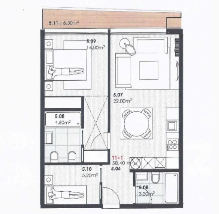 Apartamento T1 para Venda em Canidelo Foto 6