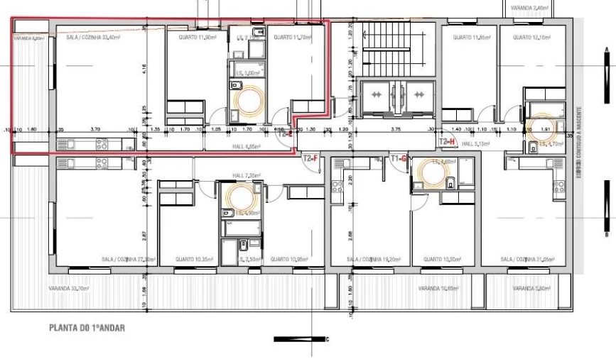 Apartamento T2 para Venda em Monte Gordo Planta 1