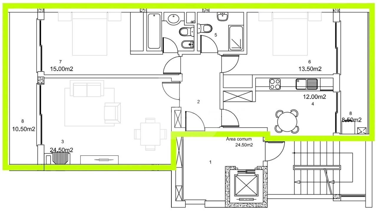 Apartamento T2 para ced. p. contratual em Nossa Senhora da Conceição, São Pedro e São Dinis Foto 13
