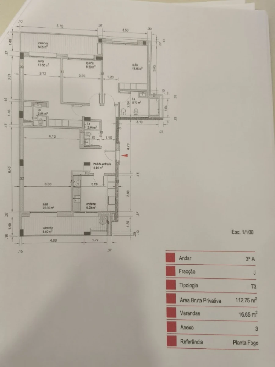 Apartamento T3 para Venda em Venteira Planta 1