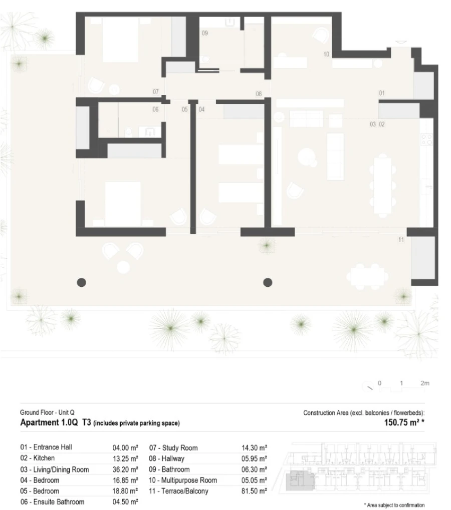 Apartamento T3 para Venda em Lagos (São Sebastião e Santa Maria) Planta 1