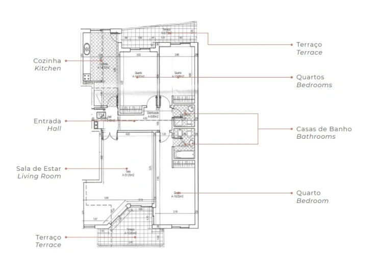 Apartamento T3 para Venda em Quelfes Planta 1