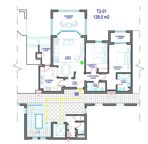 Apartamento T2 para Venda em Quarteira Planta 1