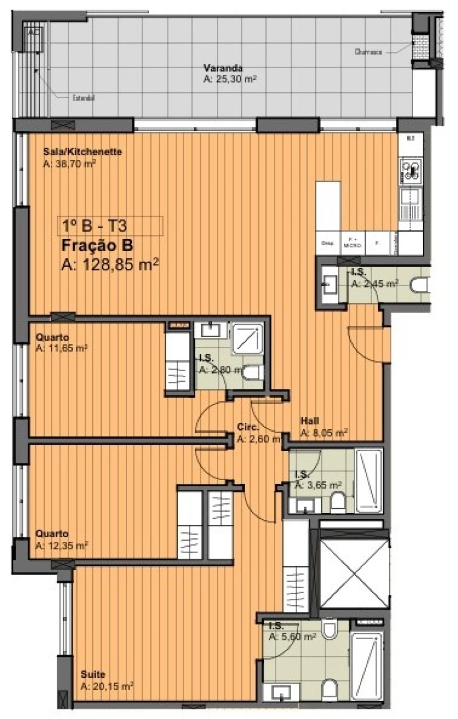 Apartamento T3 para Venda em Ramada e Caneças Planta 1