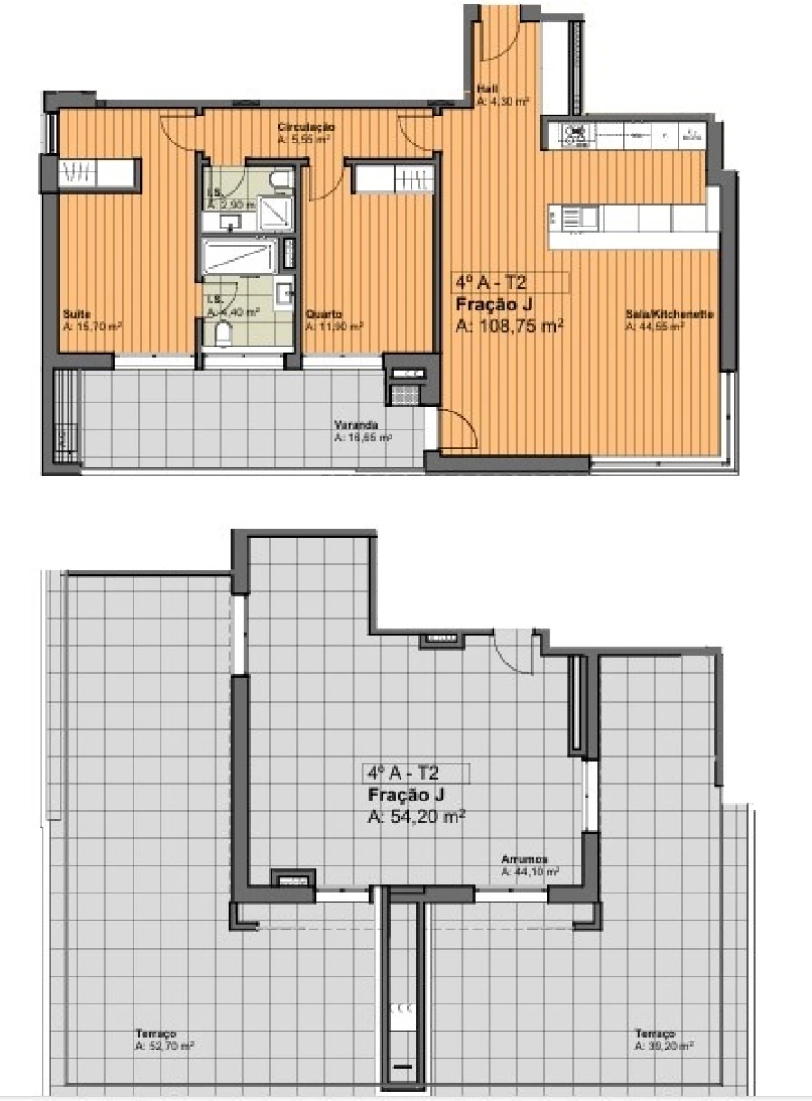 Apartamento T2 para Venda em Ramada e Caneças Planta 1
