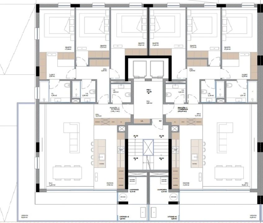 Apartamento T3 para Venda em Nogueira, Fraião e Lamaçães Planta 2