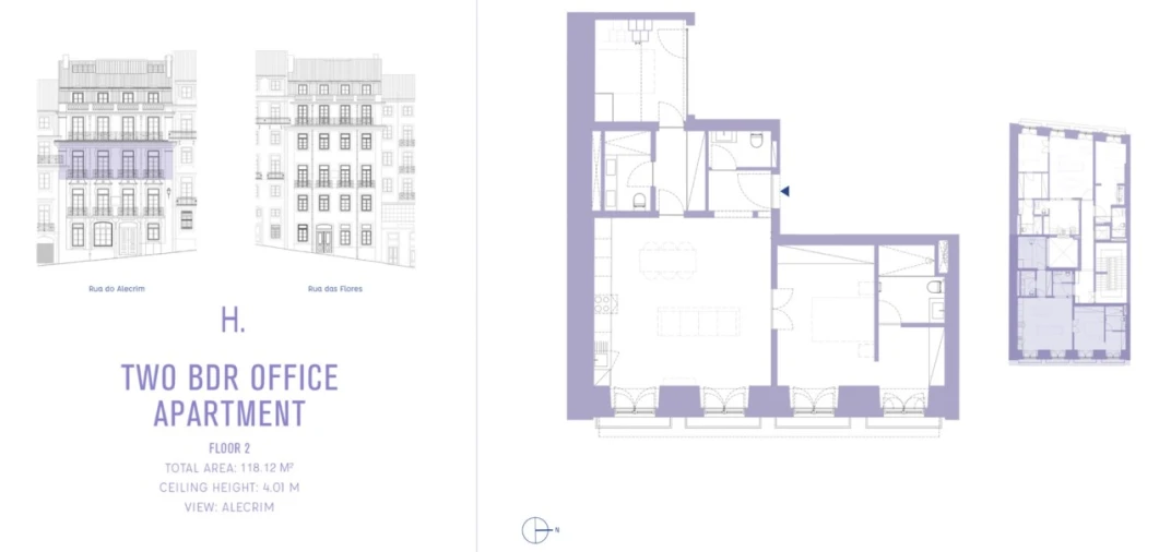 Apartamento T2 para Venda em Misericórdia Planta 1