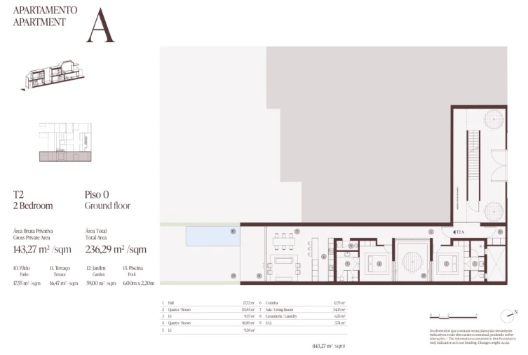 Apartamento T2 para Venda em Castro Marim Planta 1