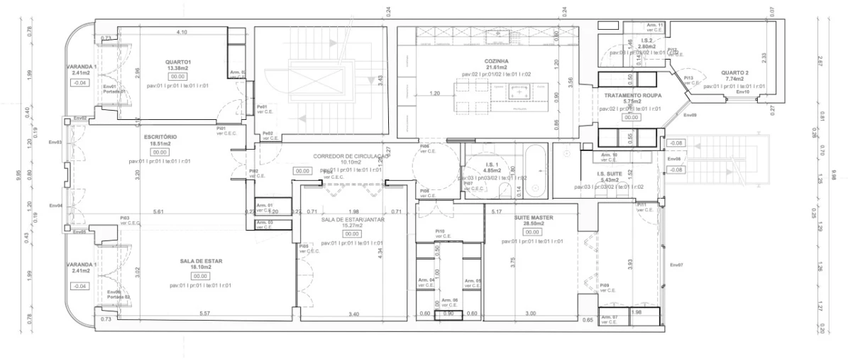 Apartamento T3 para Venda em Avenidas Novas Planta 1