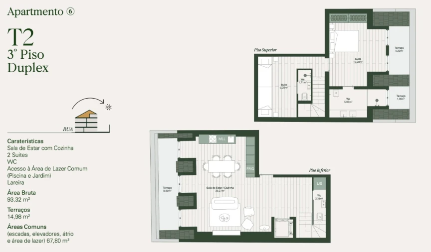 Apartamento T2 para Venda em Santo António Planta 1