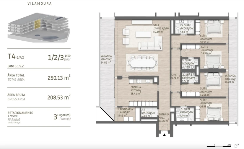 Apartamento T4 para Venda em Quarteira Planta 1
