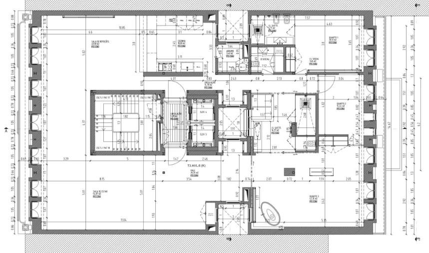 Apartamento T3 para Arrendamento em Santo António Planta 1
