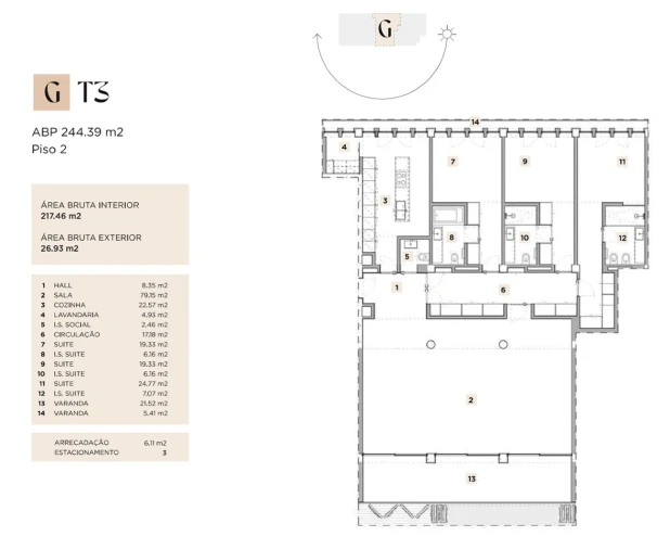 Apartamento T3 para Venda em Algés, Linda-A-Velha e Cruz Quebrada-Dafundo Planta 1