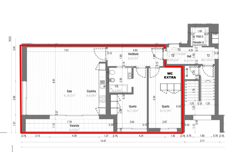 Apartamento T2 para Venda em Ericeira Planta 1