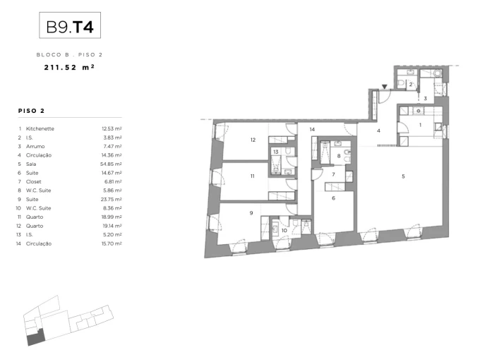Apartamento T4 para Venda em Belém Planta 1