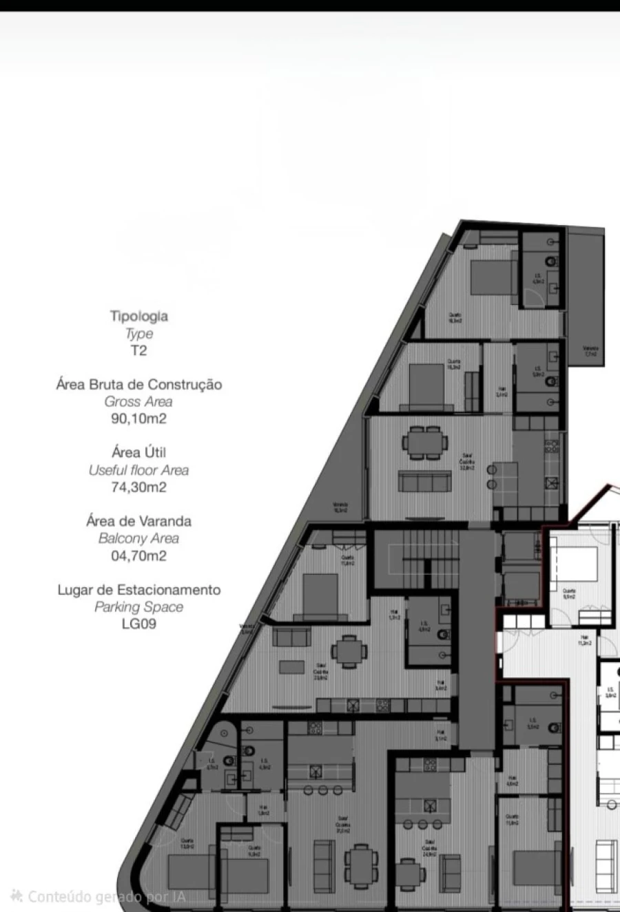 Apartamento T2 para Venda em Paranhos Planta 1
