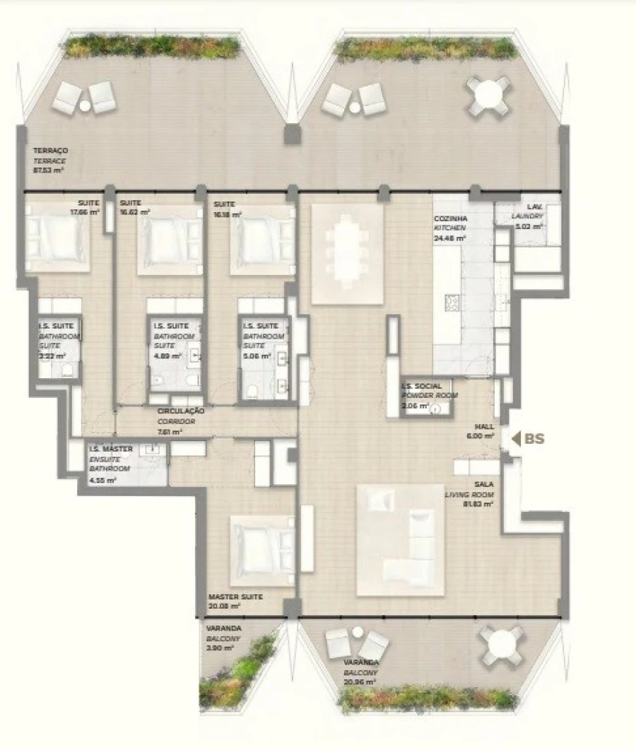 Apartamento T4 para Venda em Lordelo do Ouro e Massarelos Planta 1
