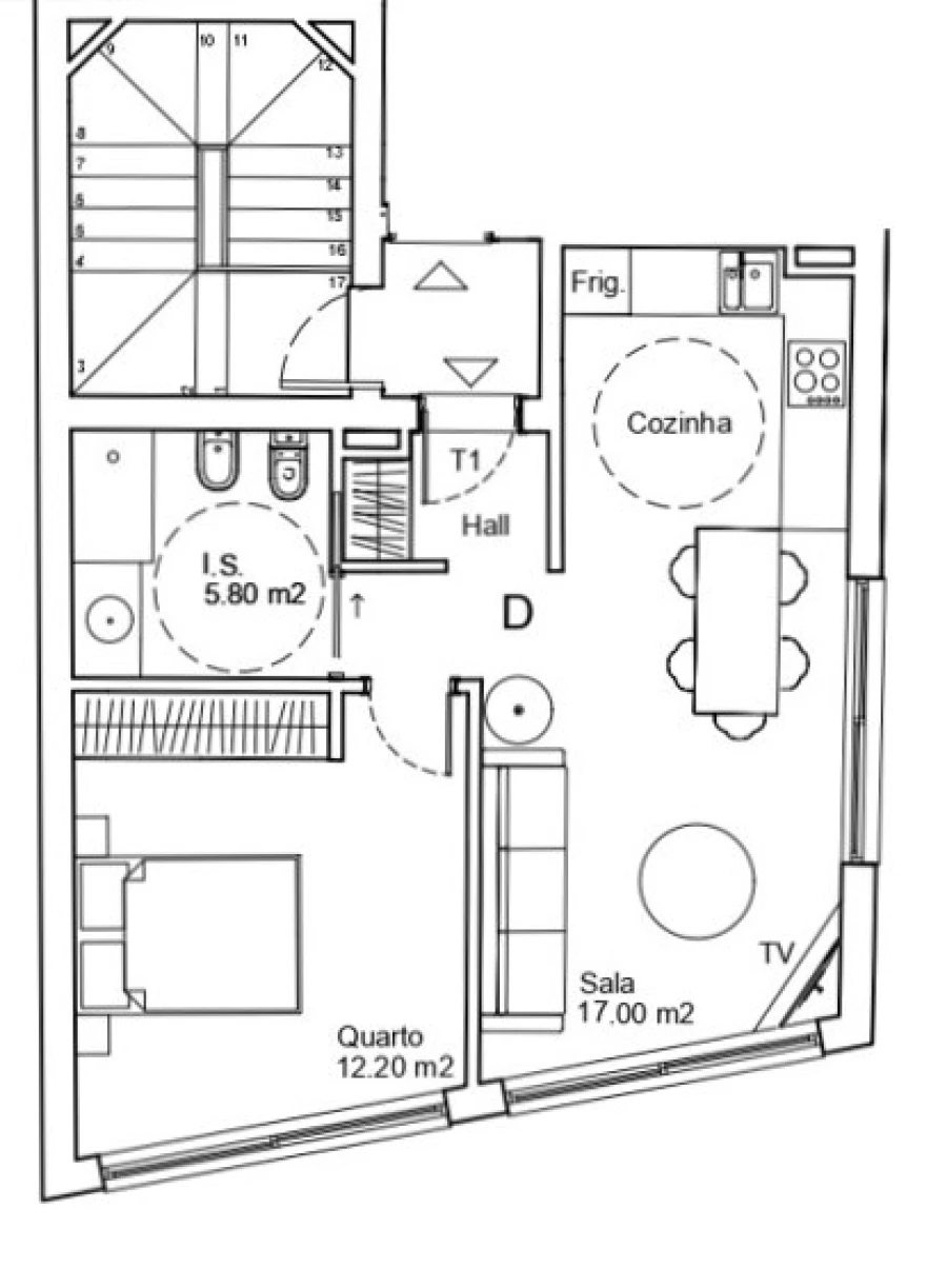 Apartamento T1 para Venda em Póvoa de Varzim, Beiriz e Argivai Planta 1