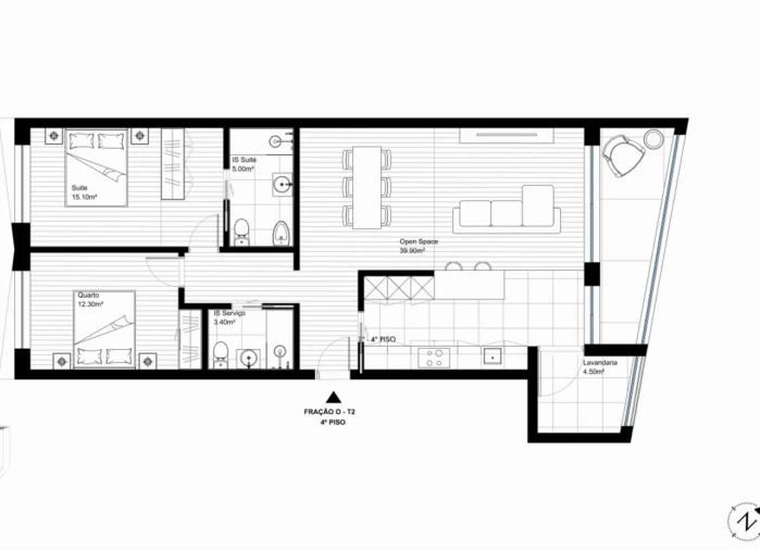 Apartamento T2 para Venda em Vila do Conde Planta 1