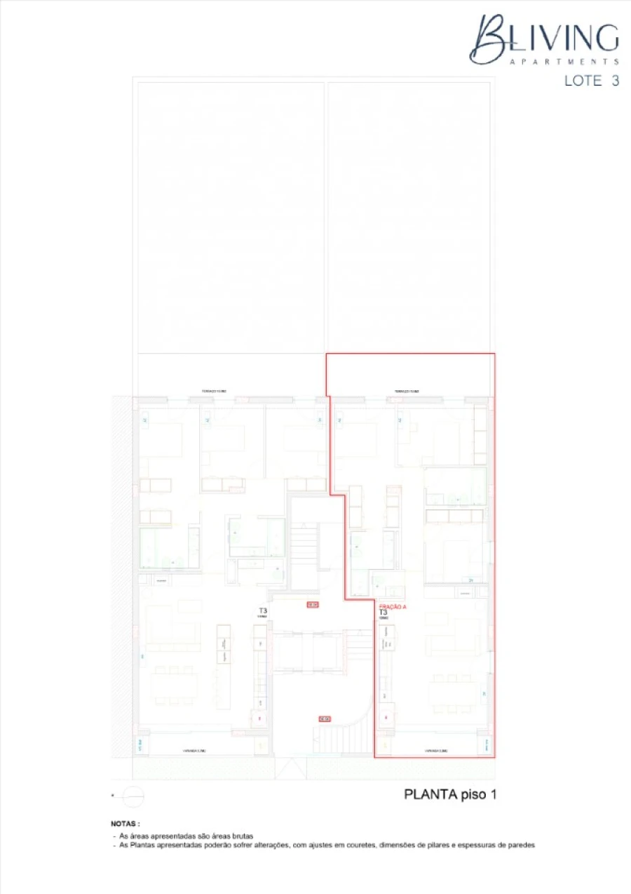 Apartamento T3 para Venda em Ferreiros e Gondizalves Planta 1