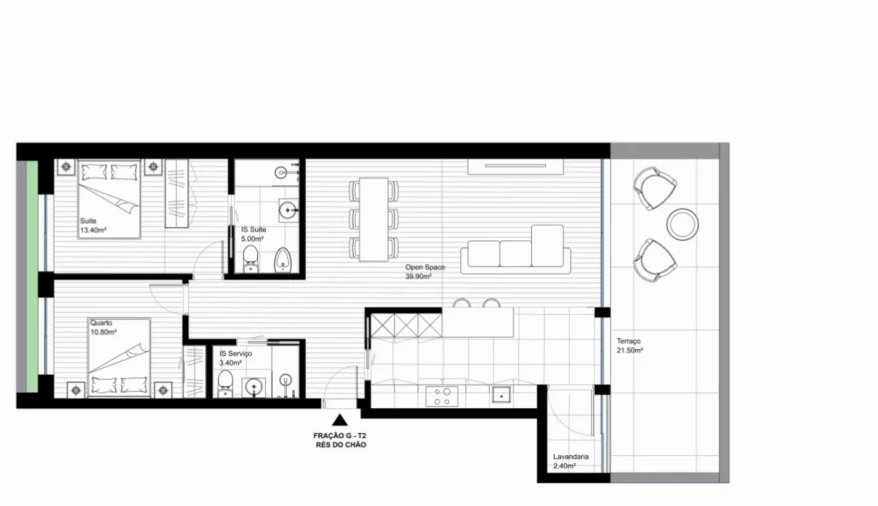 Apartamento T2 para Venda em Vila do Conde Planta 1