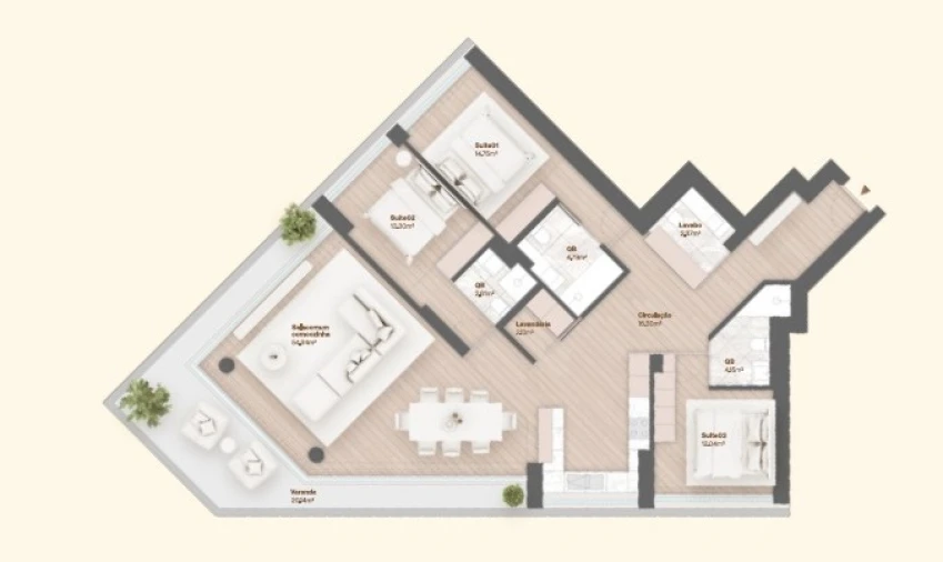 Apartamento T3 para Venda em Vila do Conde Planta 1