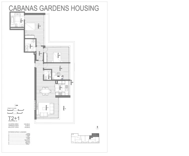 Apartamento T3 para Venda em Conceição e Cabanas de Tavira Planta 1