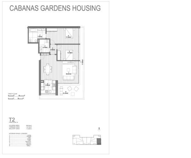 Apartamento T2 para Venda em Conceição e Cabanas de Tavira Planta 1
