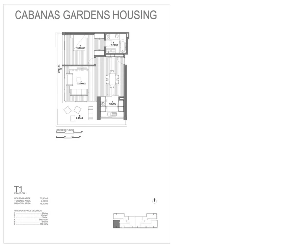 Apartamento T1 para Venda em Conceição e Cabanas de Tavira Planta 1