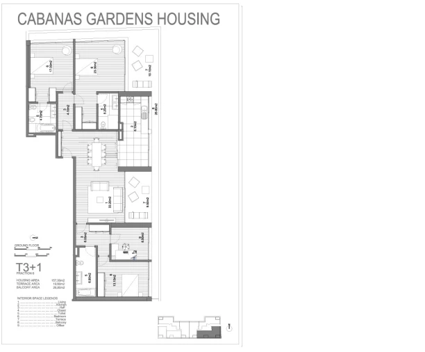Apartamento T4 para Venda em Conceição e Cabanas de Tavira Planta 1