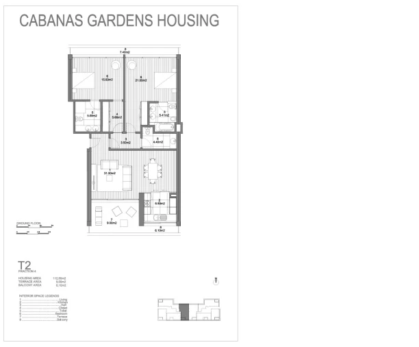 Apartamento T2 para Venda em Conceição e Cabanas de Tavira Planta 1