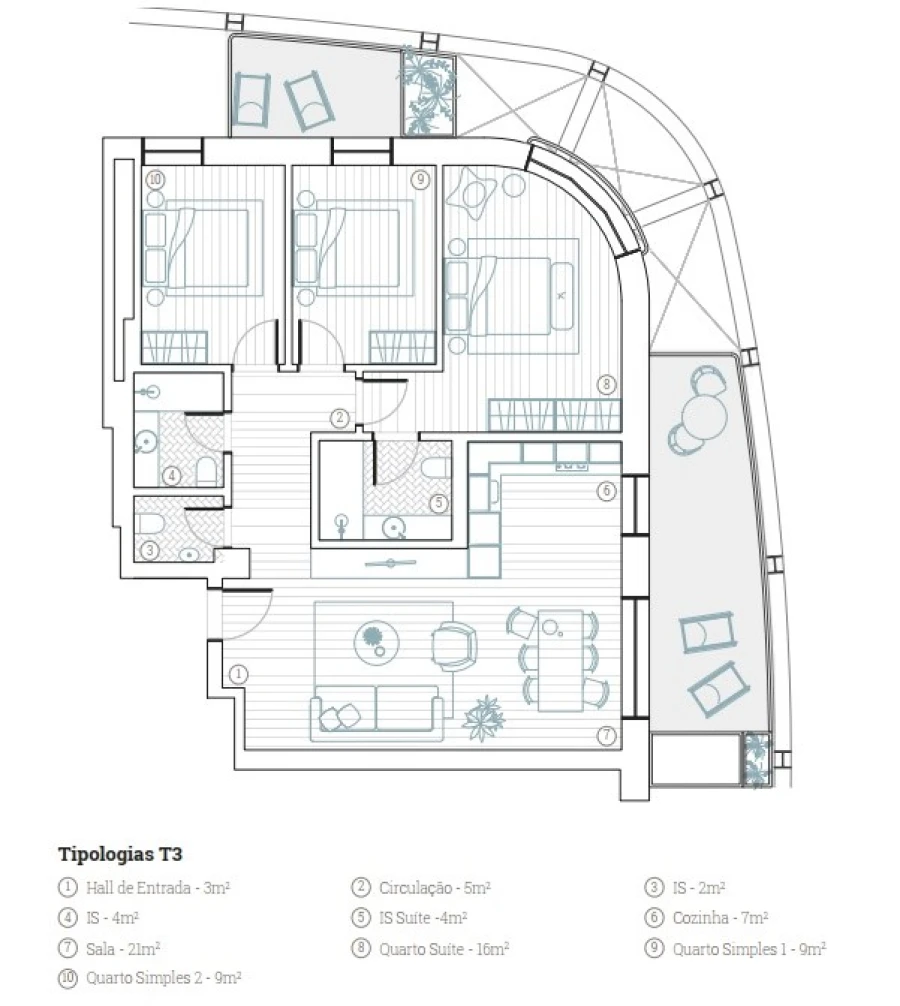 Apartamento T3 para Venda em Paranhos Planta 1
