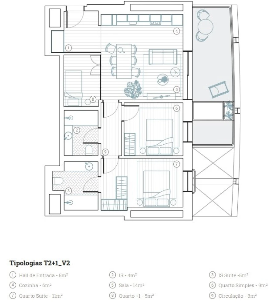 Apartamento T2 para Venda em Paranhos Planta 1