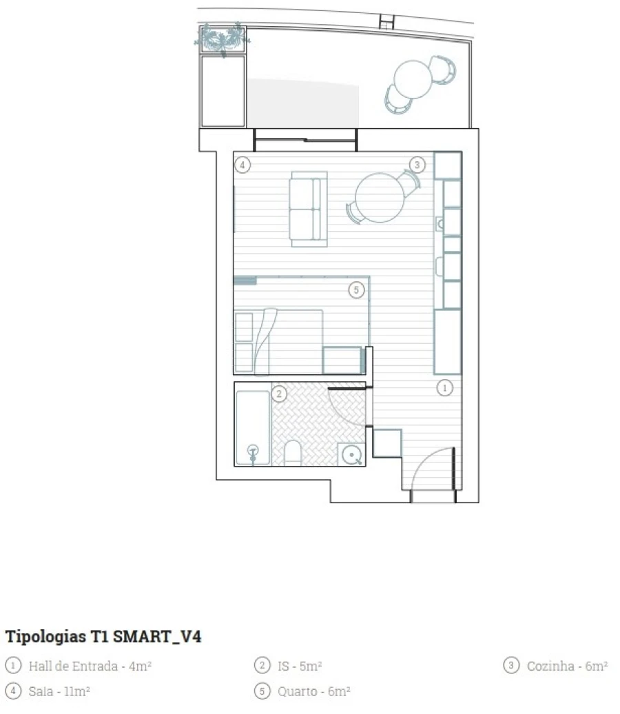 Apartamento T1 para Venda em Paranhos Planta 1