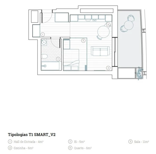 Apartamento T1 para Venda em Paranhos Planta 1