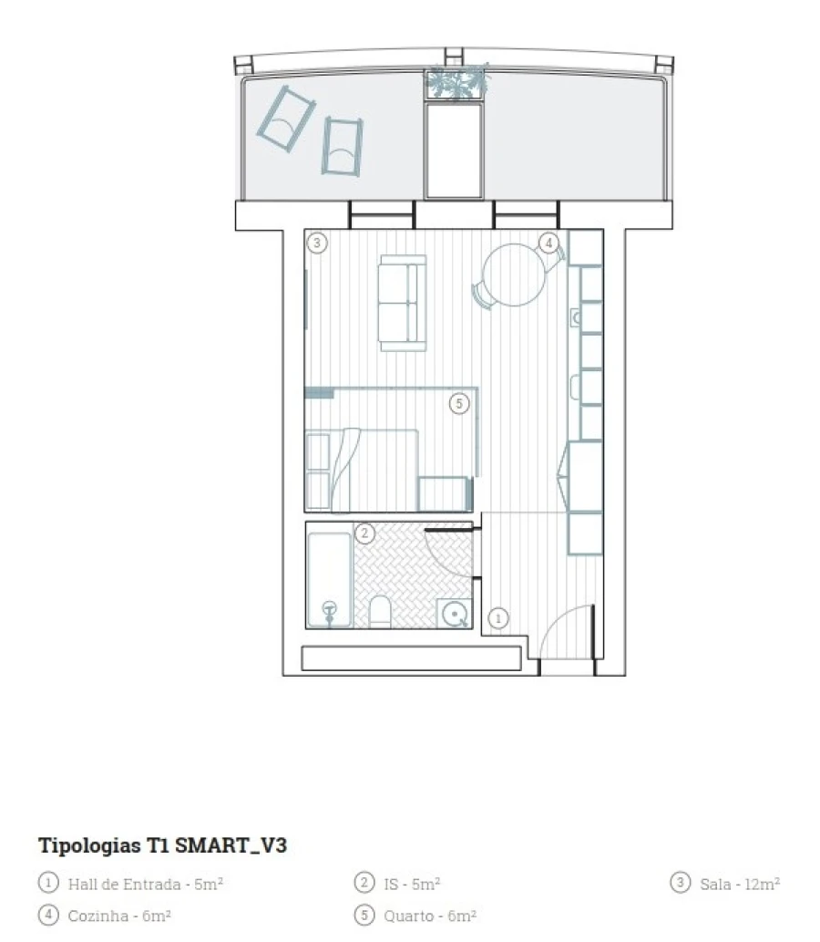 Apartamento T1 para Venda em Paranhos Planta 1