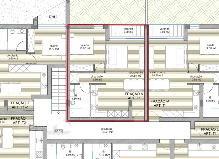 Apartamento T1 para Venda em Manhente Foto 8