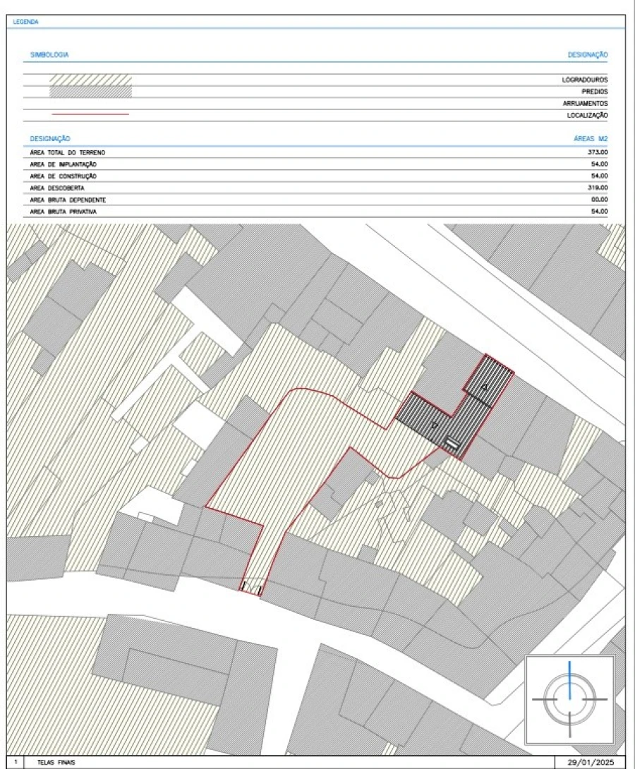 Moradia T2 para Venda em Casa Branca Planta 1
