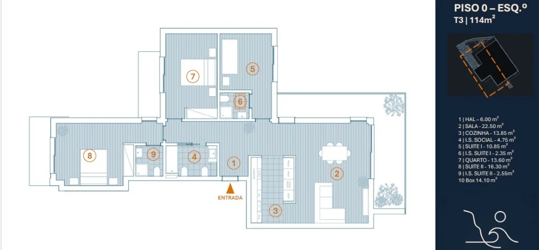 Apartamento T3 para Venda em Ericeira Planta 1