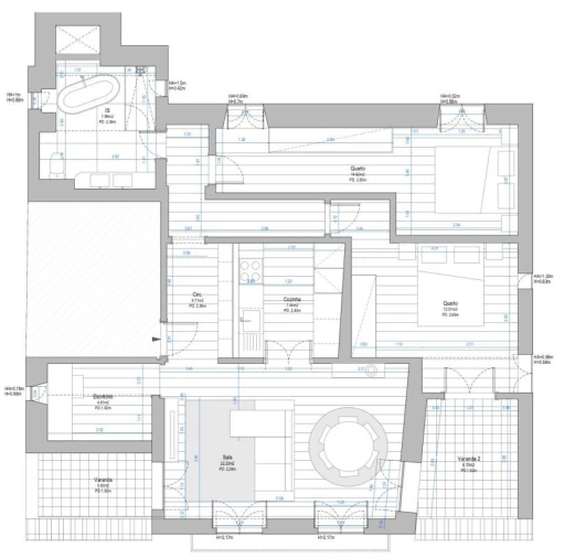 Apartamento T2 para Venda em Santa Maria Maior Planta 1