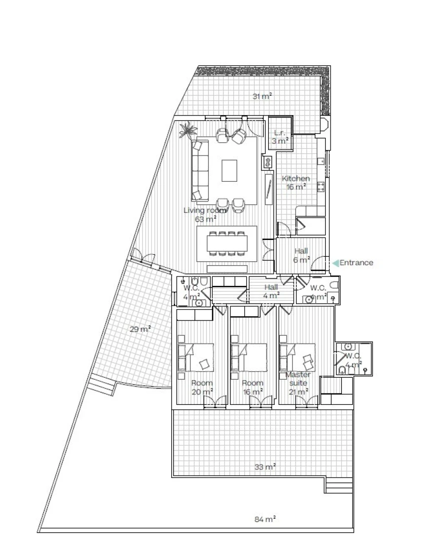 Apartamento T3 para Venda em Santa Maria e São Miguel, São Martinho, São Pedro Penaferrim Planta 1