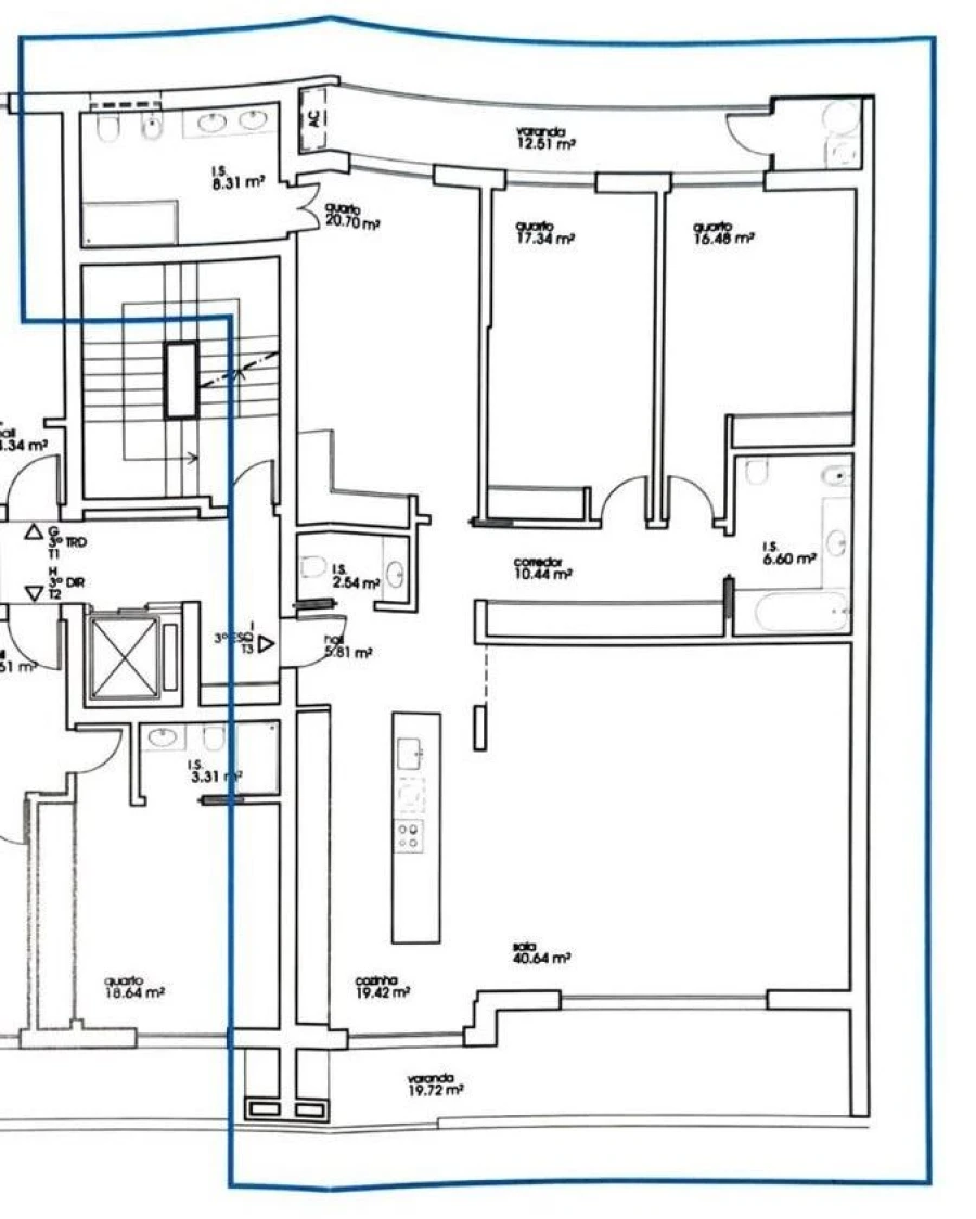 Apartamento T3 para Venda em Montijo e Afonsoeiro Planta 1