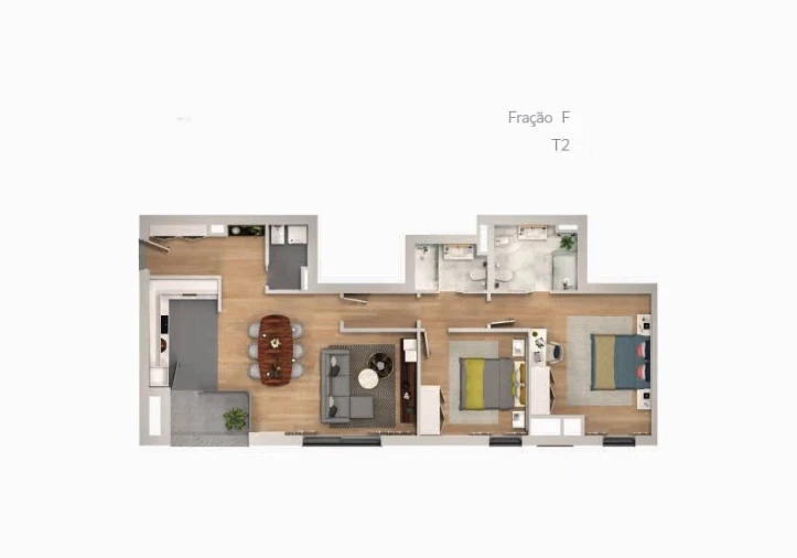 Apartamento T2 para Venda em Lordelo do Ouro e Massarelos Planta 1