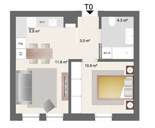 Apartamento para Venda em Paranhos Planta 1
