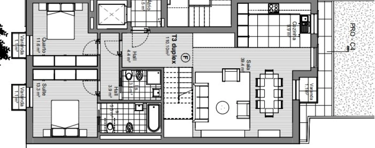 Apartamento T3 para Venda em Espinho Planta 1