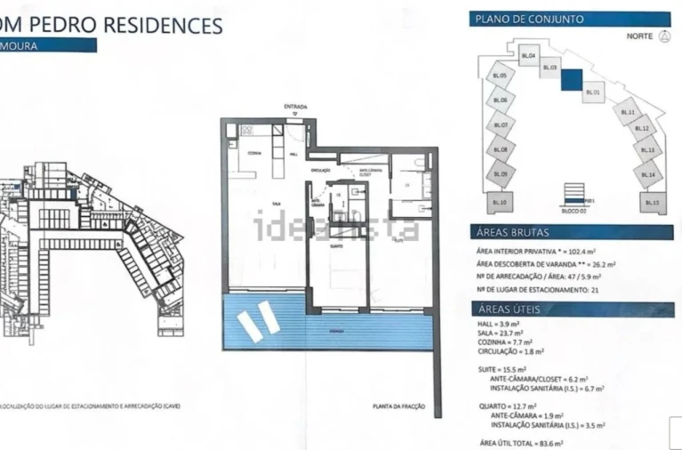 Apartamento T2 para Venda em Quarteira Planta 1