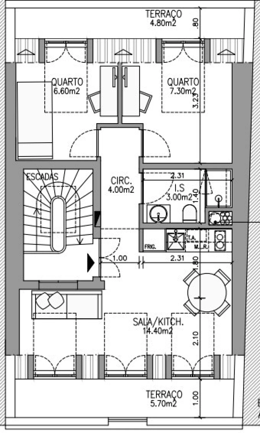 Apartamento T2 para Venda em São Vicente Planta 1