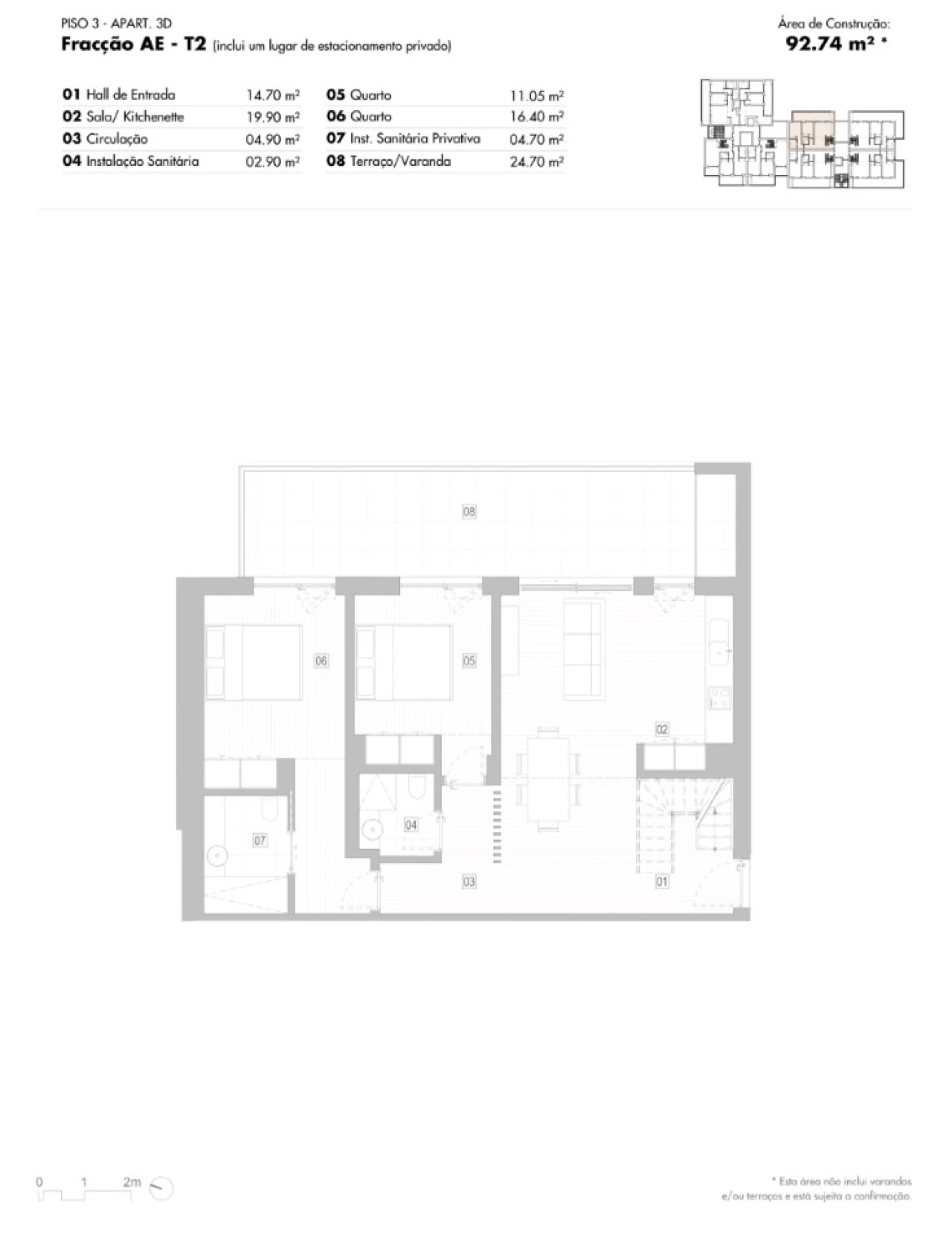 Apartamento T2 para Venda em Lagos (São Sebastião e Santa Maria) Planta 2