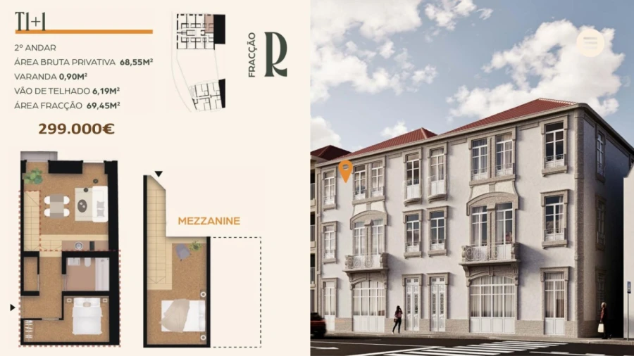 Apartamento T1 para Venda em Paranhos Planta 1