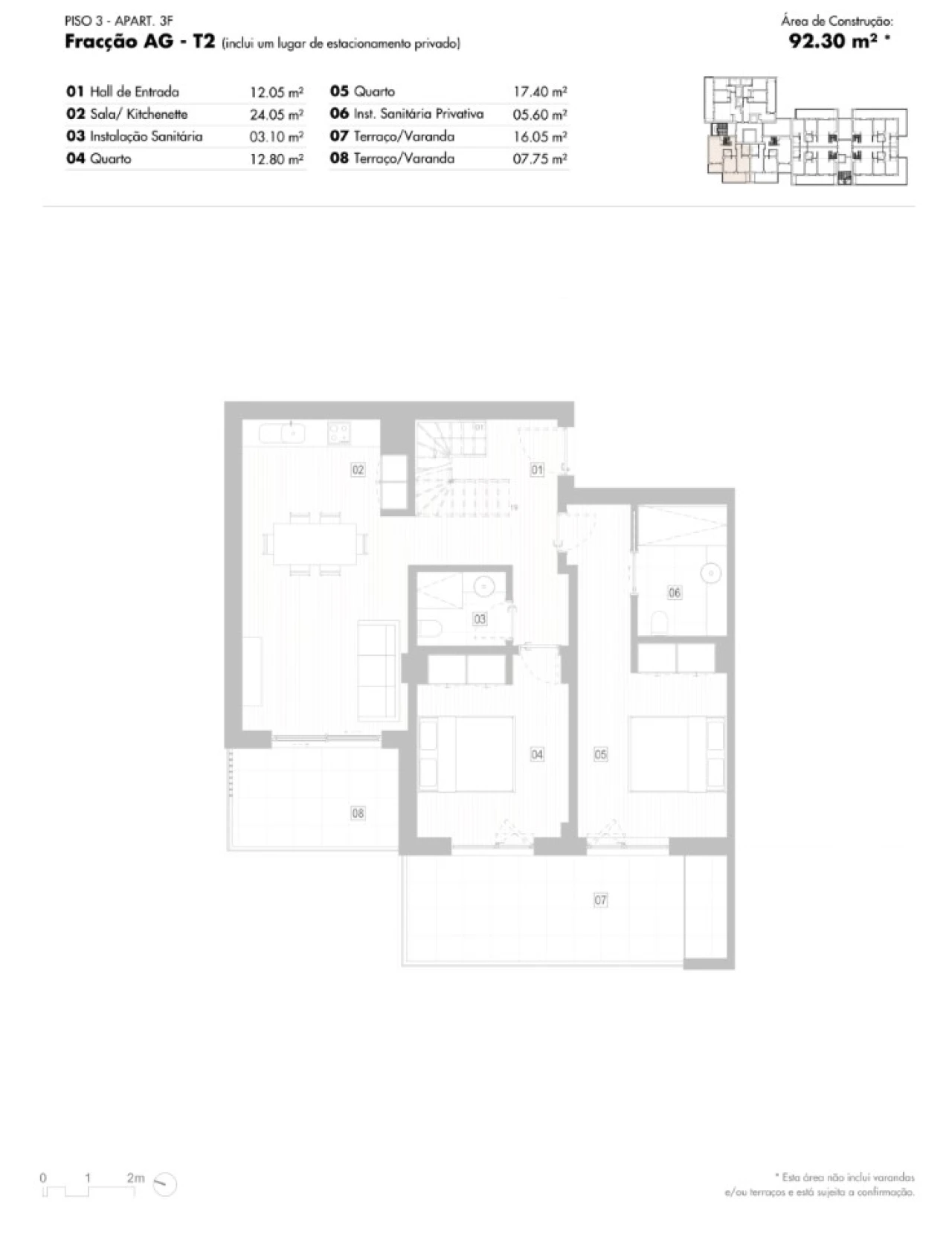 Apartamento T2 para Venda em Lagos (São Sebastião e Santa Maria) Planta 2